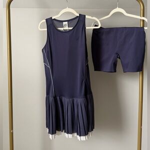 Asics Navy Performance Tennis Dress with Matching Shorts